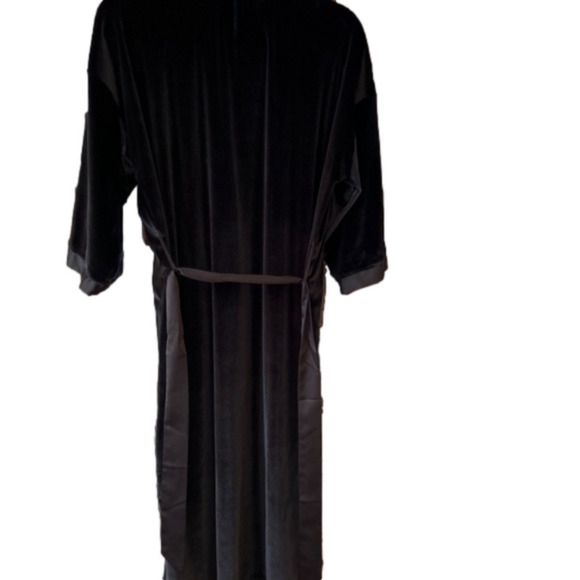 NEW Black Robe Velvet Satin Belt ROCKSTAR Robe Yacht Rock Robe - Picture 7 of 7
